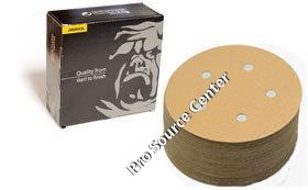 Mirka Gold 5 Inch 5 Hole Vacuum Hook n Loop 100   400 Grit Discs
