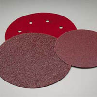 8 Inch 8 Hole Red Hook and Loop Discs Grits 40 and 80 by Carborundum Abrasives