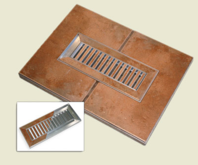 Floor Vent Ceramic Tile Cradle Register by Grill Works