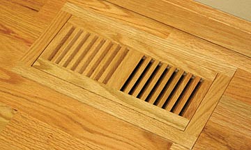 Wood Vent Floor Register Trimline Flush With Frame by Grill Works