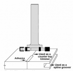 Velepec Solid Surface Countertop Trimmer and Grooving Router Bit