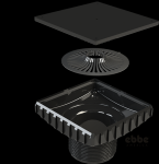Ebbe Shower Floor Drain  Square Riser